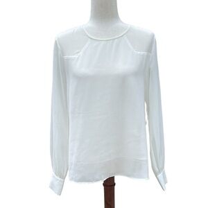 Romeo and Juliet Couture ivory blouse with sheer panels small NWT